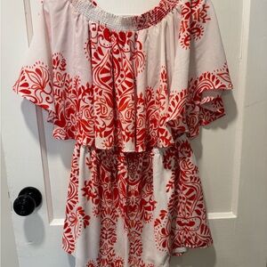 Show Me Your MuMu Vibrant Red Patterned Top